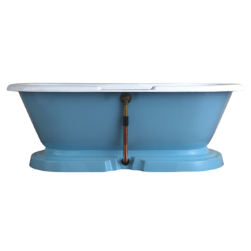 unique sky blue freestanding stone copper enamel bathtub